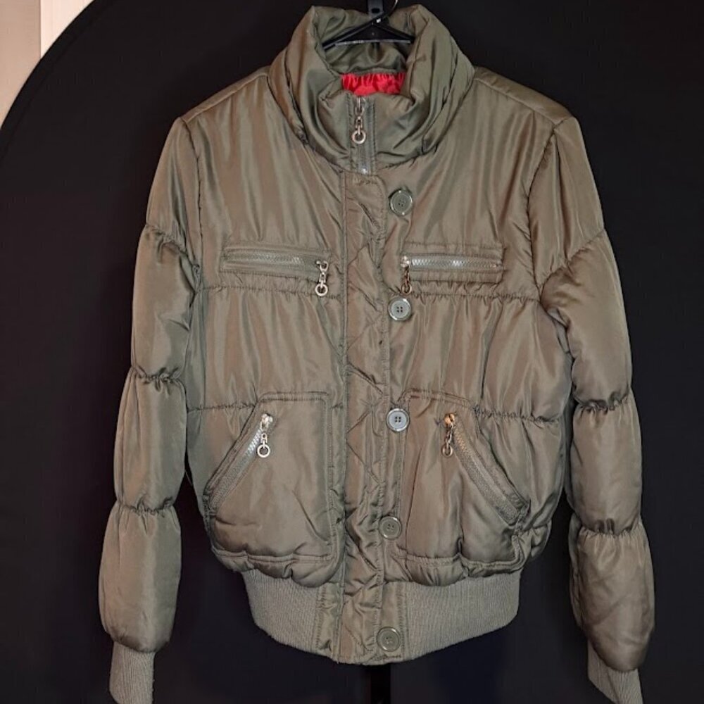 Rue21 Green Puffer Bomber Coat